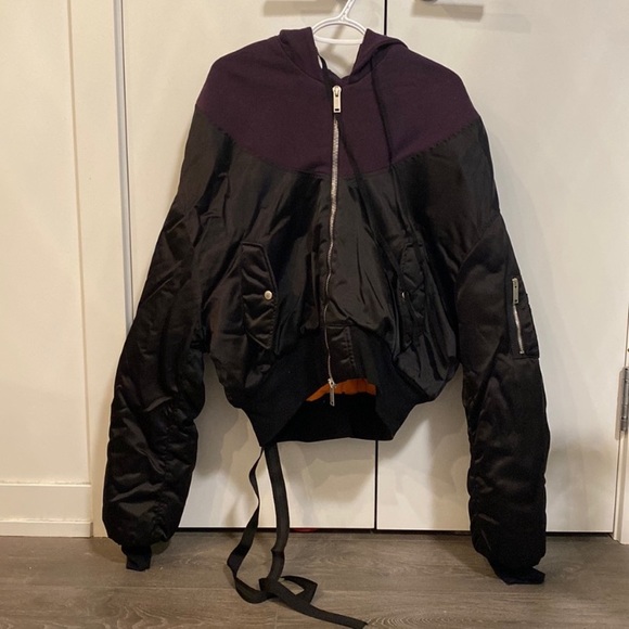 UNRAVEL NYLON HYBRID ZIP HOODY BOMBER - Picture 5 of 15